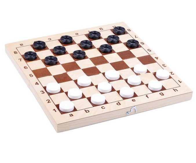 Игра настольная "Шашки", поле из дерева + фигурки из пластика - купить ...