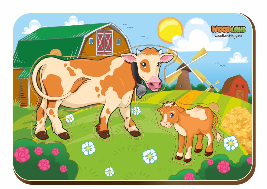 Корова с теленком для детей