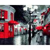 Роспись по холсту по номерам "Улица. Фонарь. Кафе"