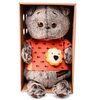 Кот Басик в оранжевой футболке с рыбками 19 см