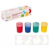 Пальчиковые краски Genio Kids с трафаретом, 4 цвета