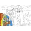Холст для рисования "Котенок и щенок"