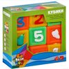 Резиновые кубики "Цифры, фрукты, животные", 9 штук
