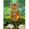 Роспись по холсту по номерам "Тигренок на кувшинке", 30×40 см
