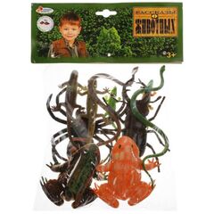 Игровой набор "Рептилии и насекомые", 10 штук