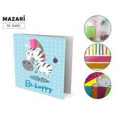 Алмазная мозаика-открытка "Be happy. Зебра"