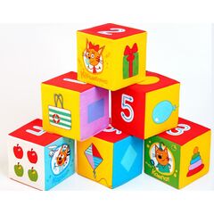 Кубики мягкие "Три Кота. Математика", 6 штук