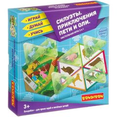 Настольная игра 2 в 1 "Приключения Пети и Оли. Силуэты"
