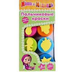 Пальчиковые краски "Маша и Медведь", 8 цветов