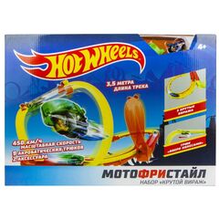Трек с инерционными мотоциклами "Hot Wheels Мотофристайл", набор "Крутой вираж"