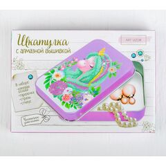 Алмазная вышивка на шкатулке "Сказочный единорог"
