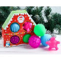 Подарочный набор резиновых игрушек "Новогодний домик", 4 шт