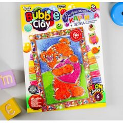 Витражная картина из шарикового пластилина серии "BUBBLE CLAY. Мишка"