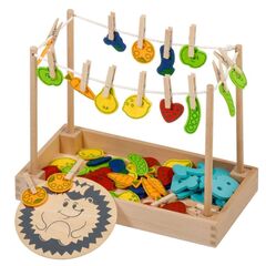 Развивающая игрушка из дерева с заданиями "Ежик"
