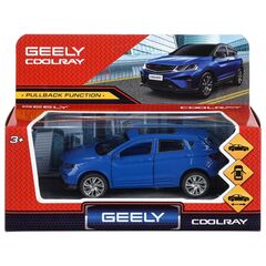 Машина сувенирная "Geely Coolray", металл, 12 см, инерция, двери, багажник, синий