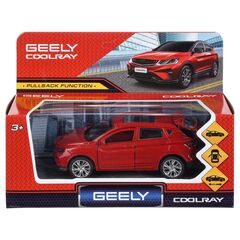 Машина сувенирная "Geely Coolray", металл, 12 см, инерционная, двери, багажник, красный