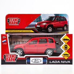 Машина сувенирная "LADA NIVA", металл, 12 см, двери, багажник, инерционная (красная)