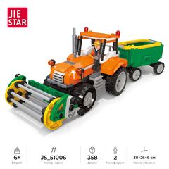 Конструктор JIE STAR "Трактор с жаткой" 358 деталей