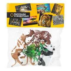 Набор животных "Дикие животные + деревья", 4 шт