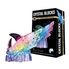 Кристаллический 3D пазл "Акула с подставкой", 40 деталей