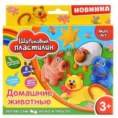 Шариковый пластилин "Домашние животные" застывающий 8 цветов