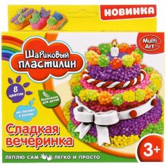 Шариковый пластилин "Сладкая вечеринка" застывающий 8 цветов