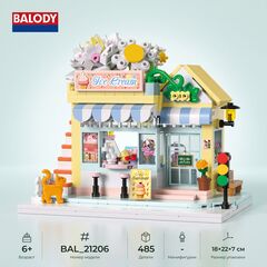 Конструктор BALODY "Лавка мороженого" 485 деталей, с подсветкой