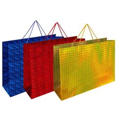 Пакет подарочный голография "Big size" 70 x 16 x 50 см