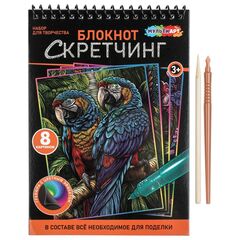 Набор для творчества "Блокнот-скретчинг. Птицы" 8 картинок