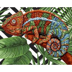 Роспись по холсту по номерам "Хамелеон", 40×50 см