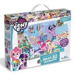 Напольный пазл 32 элемента + наклейки "My little pony"
