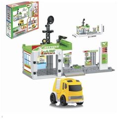 Игровой набор "Автозаправочная станция", машина инерц.1шт, 50 деталей
