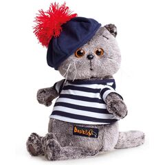 Мягкая игрушка BUDI BASA "Басик в тельняшке и берете" 22 см