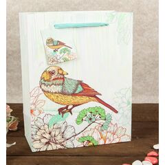 Пакет подарочный "Певчая птичка" цвета в ассортименте