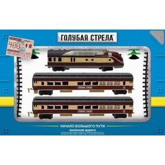 Ж/д Голубая стрела "Тепловоз, 2 пассажирских вагона", 400 см