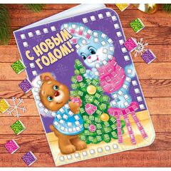 Мозаика-открытка "Мишка и зайка"