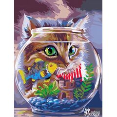 Рисование по номерам "Любопытный котенок" 40 на 30 см