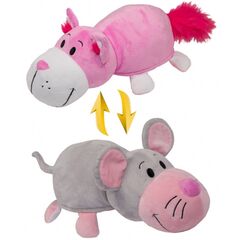Игрушка-вывернушка 35 см "Розовый кот-мышка"
