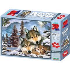 Стерео пазл PRIME 3D "Волки" 100 деталей