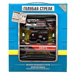 Ж/д "Голубая стрела" 320 см, паровоз, тендер, цистерна