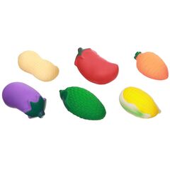 Набор резиновых игрушек для ванны "Овощи и фрукты", 6 шт