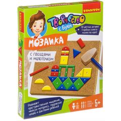 Мозаика с гвоздями и молоточком, 40 цветных деталей