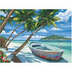 Роспись по холсту "Лазурный пляж" 30×40 см