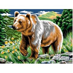 Роспись по холсту по номерам "Медведь", 30×40 см