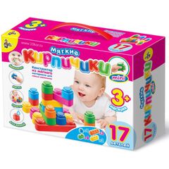 Mini конструктор из мягких кирпичиков для малышей, 17 деталей