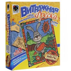 Витражная фреска "Заяц-огородник"
