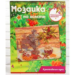 Мозаика из пайеток на холсте "Самовар"