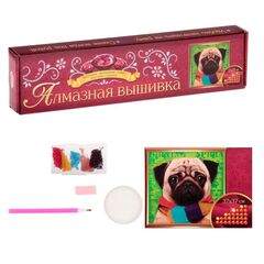 Алмазная вышивка "Мопсик"