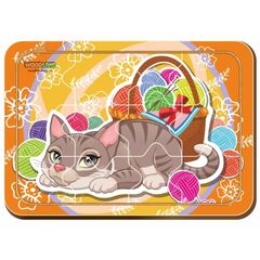 Деревянный пазл "Котенок", 12 элементов