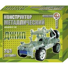 Конструктор металлический "Джип", 383 детали